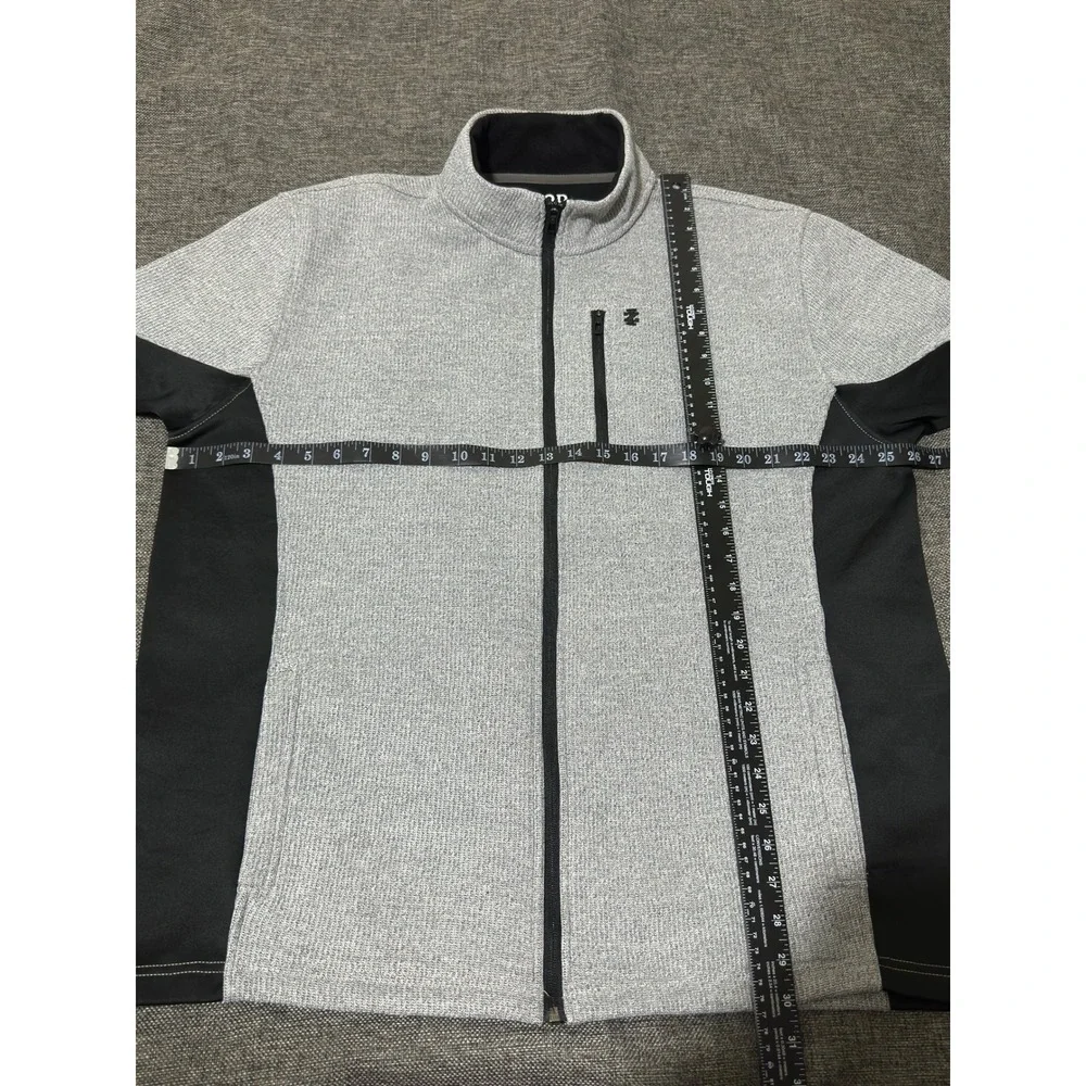 IZOD Mens XL Full Zip Fleece Jacket Gray Advantage Performance Natural Stretch